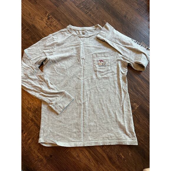 Vineyard Vines holiday reindeer whale long sleeve pocket tee kids large (16) - Picture 2 of 3